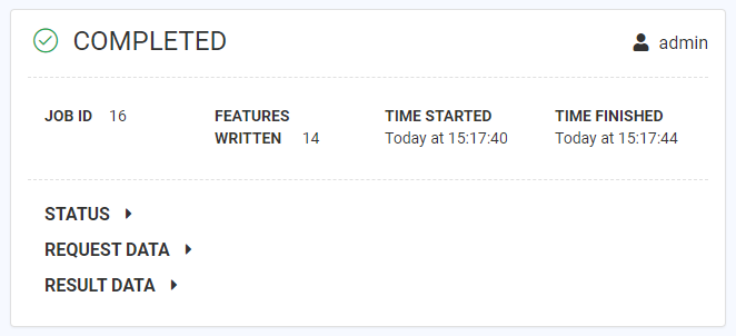 Viewing a completed Job